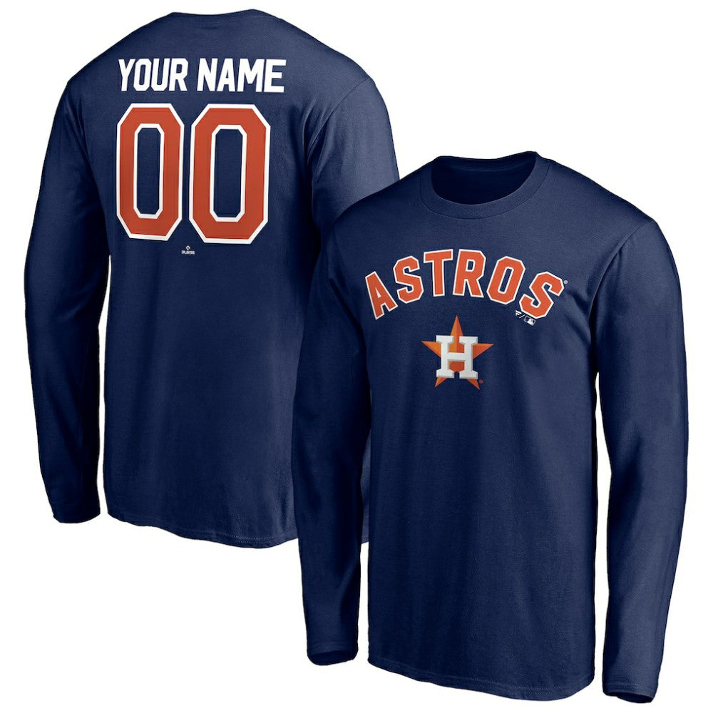 Houston Astros Personalized Winning Streak Name & Number Long Sleeve T-Shirt - Navy - MLB Discount