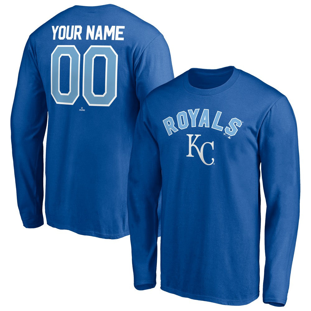 Kansas City Royals Personalized Winning Streak Name & Number Long Sleeve T-Shirt - Royal - MLB Discount