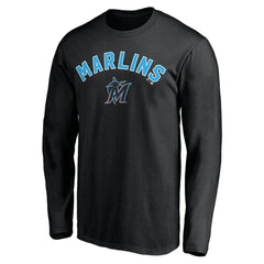 Miami Marlins Personalized Winning Streak Name & Number Long Sleeve T-Shirt - Black - MLB Sale