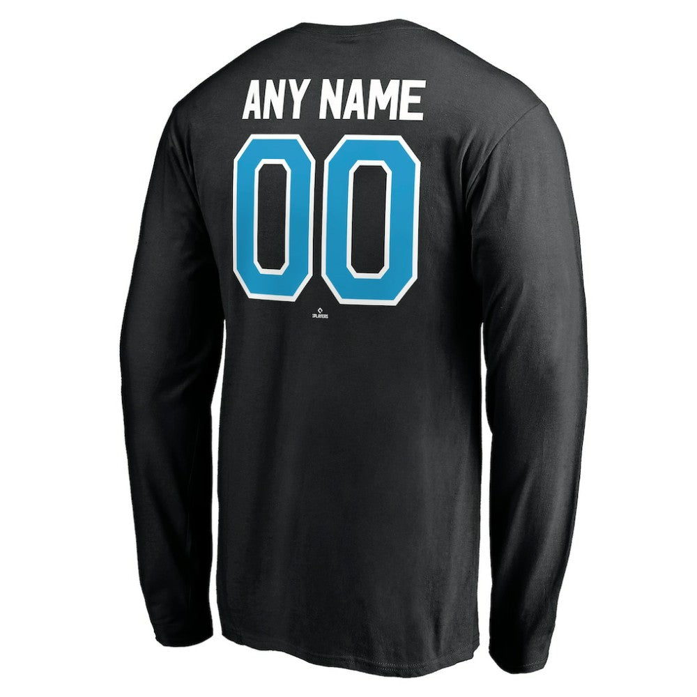 Miami Marlins Personalized Winning Streak Name & Number Long Sleeve T-Shirt - Black - MLB Sale
