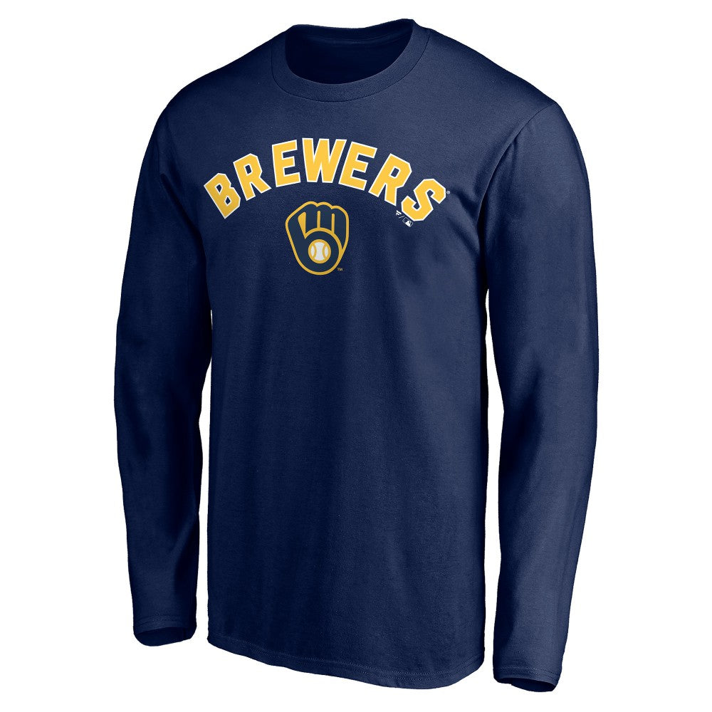 Milwaukee Brewers Personalized Winning Streak Name & Number Long Sleeve T-Shirt - Navy - MLB on Sale