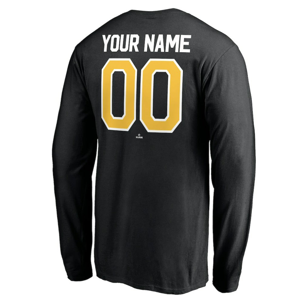 Pittsburgh Pirates Personalized Winning Streak Name & Number Long Sleeve T-Shirt - Black - MLB Lifestyle