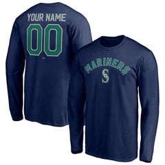 Seattle Mariners Personalized Winning Streak Name & Number Long Sleeve T-Shirt - Navy - MLB Online
