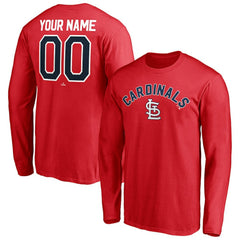 St. Louis Cardinals Personalized Winning Streak Name & Number Long Sleeve T-Shirt - Red - MLB Discount