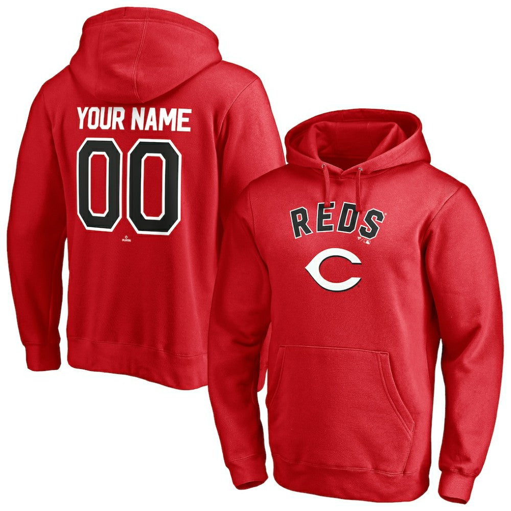 Cincinnati Reds Personalized Winning Streak Name & Number Pullover Hoodie - Red - MLB Sale