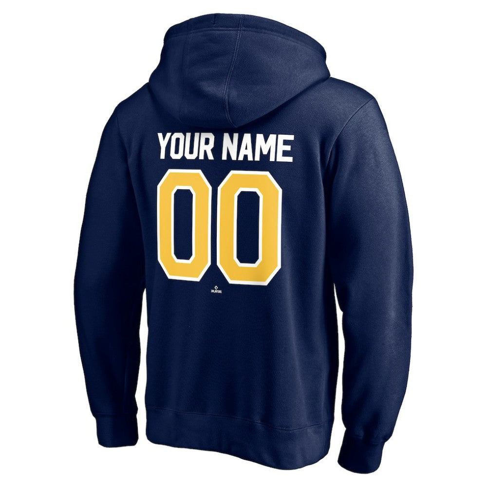 Milwaukee Brewers Personalized Winning Streak Name & Number Pullover Hoodie - Navy - MLB Online