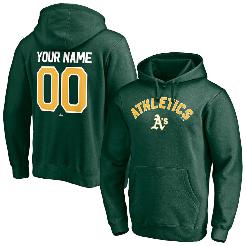 Athletics Personalized Winning Streak Name & Number Pullover Hoodie - Green - MLB Sale