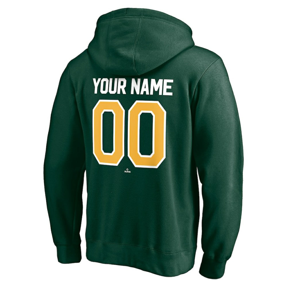 Athletics Personalized Winning Streak Name & Number Pullover Hoodie - Green - MLB Sale