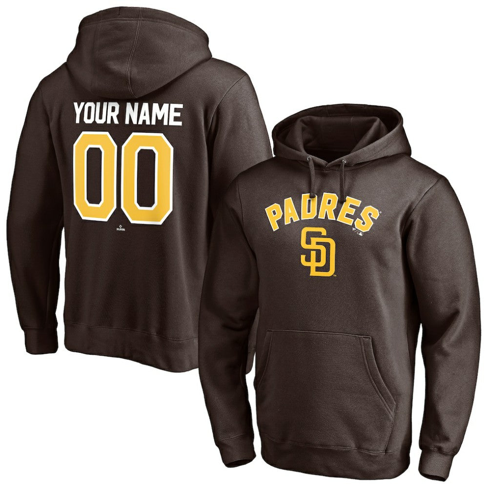 San Diego Padres Personalized Winning Streak Name & Number Pullover Hoodie - Brown - MLB Discount