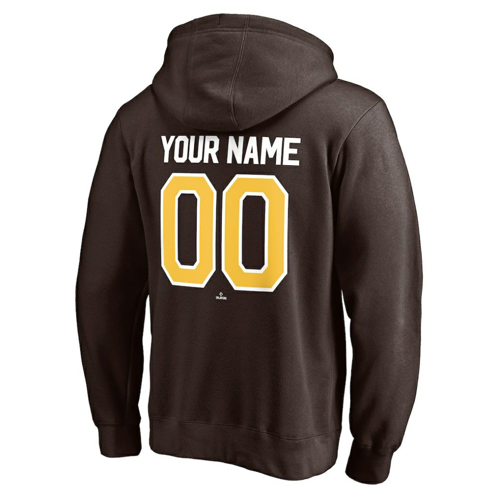 San Diego Padres Personalized Winning Streak Name & Number Pullover Hoodie - Brown - MLB Discount