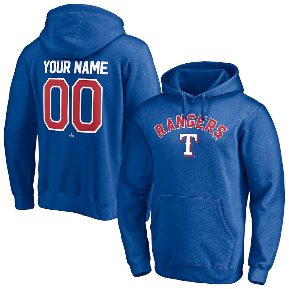 Texas Rangers Personalized Winning Streak Name & Number Pullover Hoodie - Royal - MLB Sale