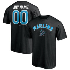 Miami Marlins Personalized Team Winning Streak Name & Number T-Shirt - Black - MLB on Sale