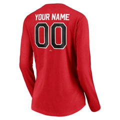 Cincinnati Reds Women's Personalized Winning Streak Name & Number Long Sleeve V-Neck T-Shirt - Red - MLB Online