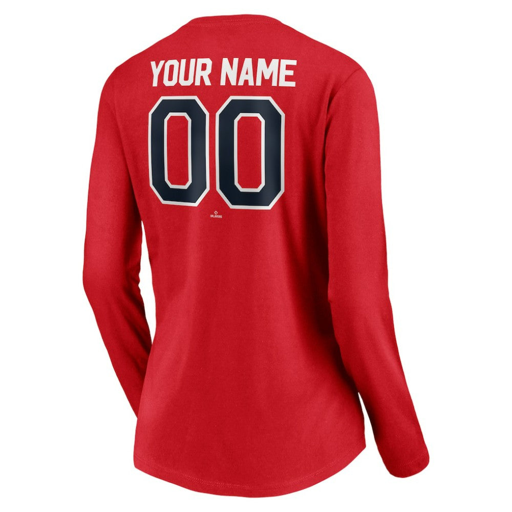 St. Louis Cardinals Women's Personalized Winning Streak Name & Number Long Sleeve V-Neck T-Shirt - Red - MLB Sale
