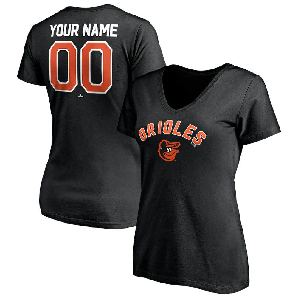 Baltimore Orioles Women's Personalized Winning Streak Name & Number V-Neck T-Shirt - Black - MLB Online