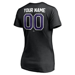 Colorado Rockies Women's Personalized Winning Streak Name & Number V-Neck T-Shirt - Black - MLB Discount