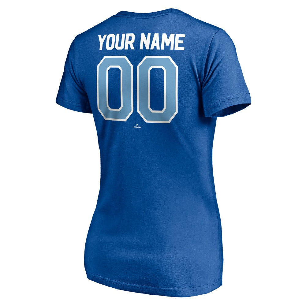 Kansas City Royals Women's Personalized Winning Streak Name & Number V-Neck T-Shirt - Royal - MLB Discount