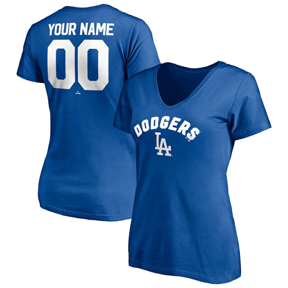 Los Angeles Dodgers Women's Personalized Winning Streak Name & Number V-Neck T-Shirt - Royal - MLB Online