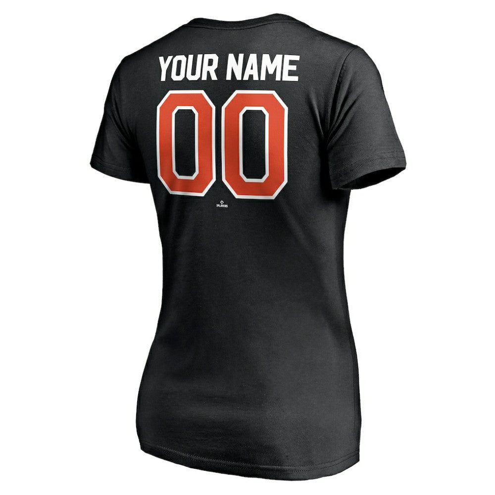 San Francisco Giants Women's Personalized Winning Streak Name & Number V-Neck T-Shirt - Black - MLB Discount
