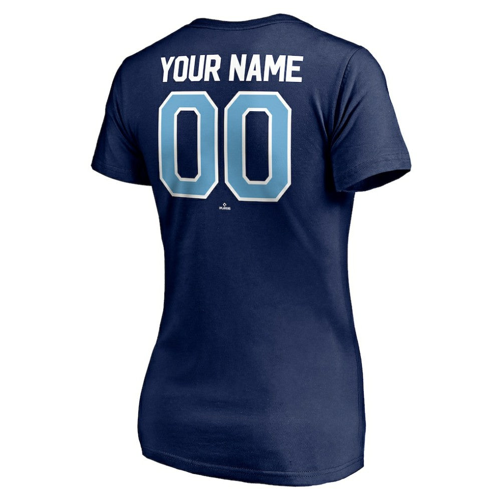 Tampa Bay Rays Women's Personalized Winning Streak Name & Number V-Neck T-Shirt - Navy - MLB Online