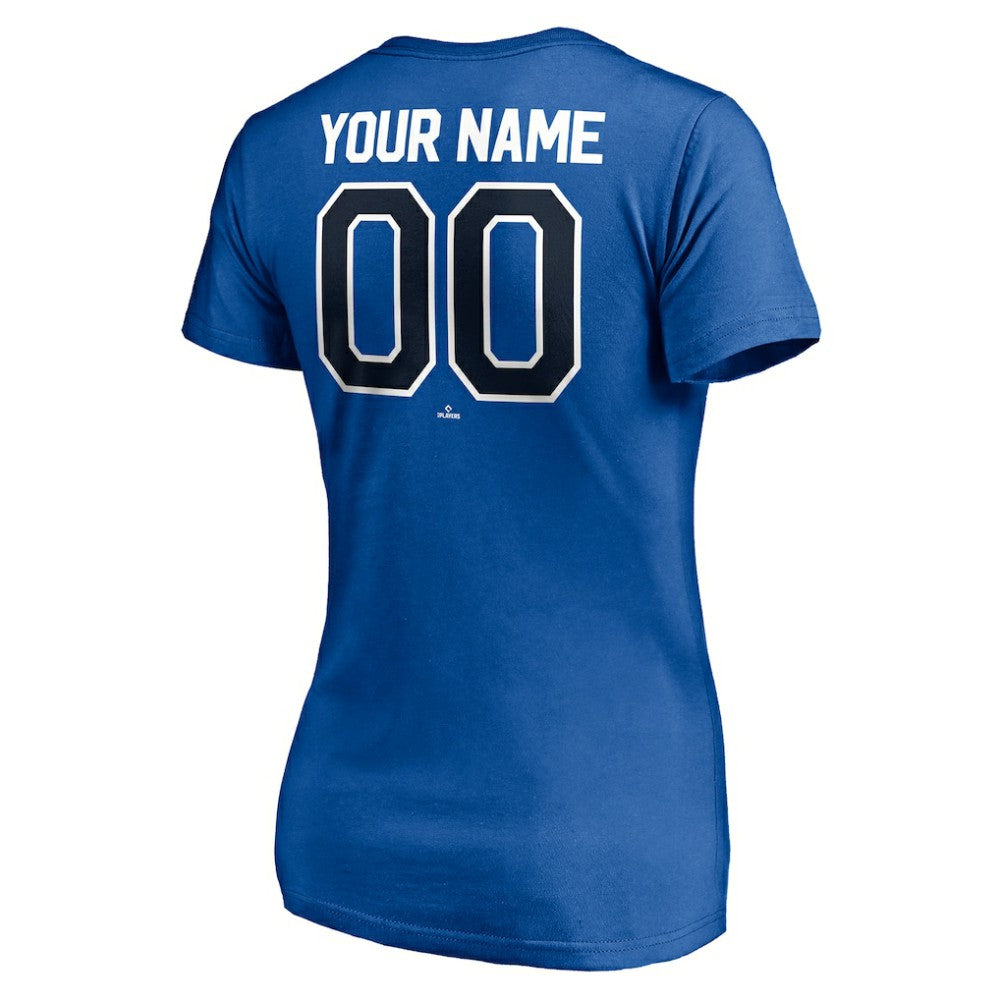 Toronto Blue Jays Women's Personalized Winning Streak Name & Number V-Neck T-Shirt - Royal - MLB Lifestyle
