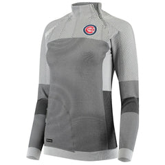 Chicago Cubs Levelwear Women's Verse Asymmetrical Raglan Tri-Blend Quarter-Zip Jacket - Gray - MLB Online