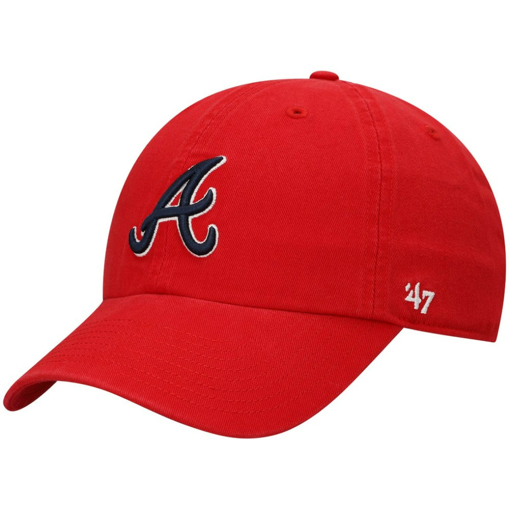 Atlanta Braves '47 Clean Up Adjustable Hat - Red - 47 brand Lifestyle