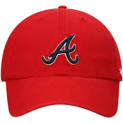 Atlanta Braves '47 Clean Up Adjustable Hat - Red - 47 brand Lifestyle