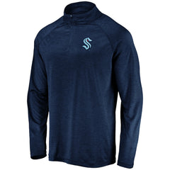Seattle Kraken Fanatics Primary Logo Quarter-Zip Pullover Fleece Jacket - Navy - NHL 4012261