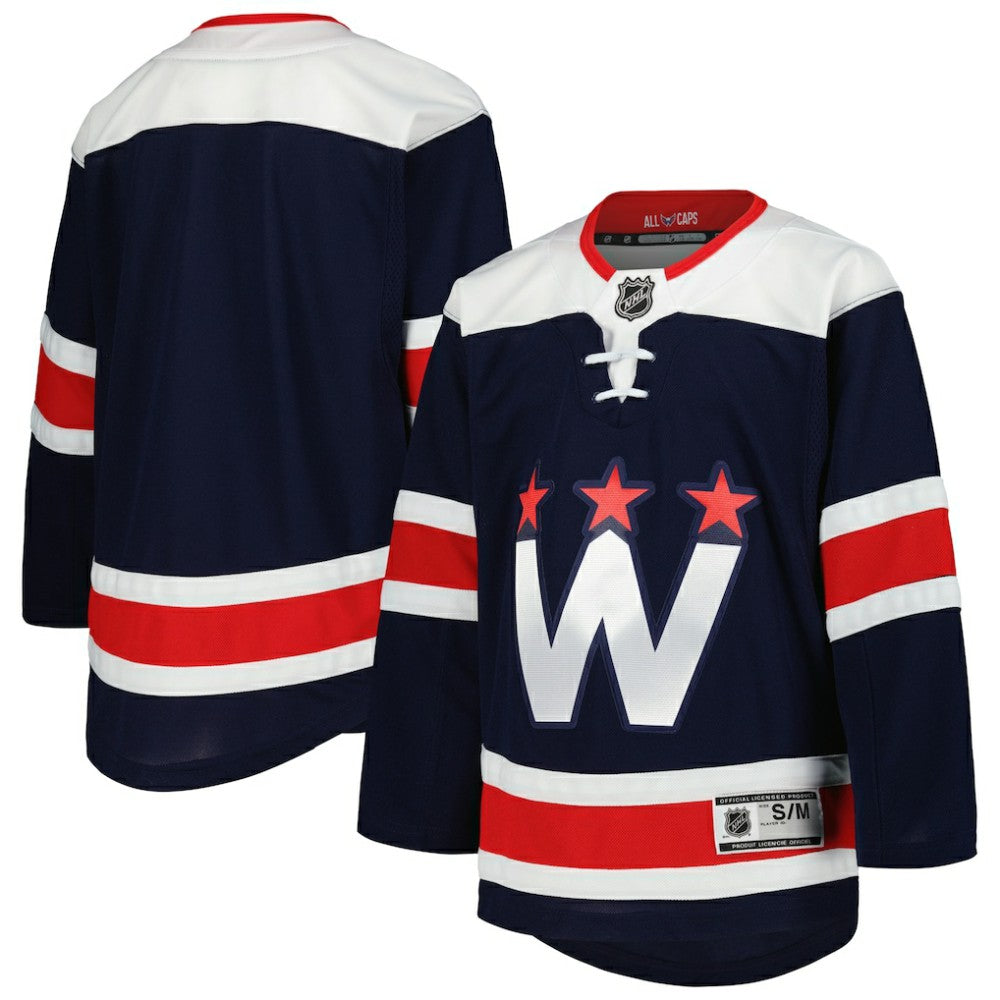Washington Capitals Youth 2020/21 Alternate Premier Jerseys - Navy - NHL 4014235