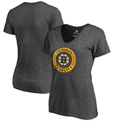 Boston Bruins Women's #WeSkateFor V-Neck T-Shirt - Heather Gray - NHL 4017813