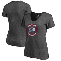 Colorado Avalanche Women's #WeSkateFor V-Neck T-Shirt - Heather Gray - NHL 4017818