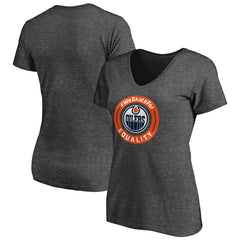 Edmonton Oilers Women's #WeSkateFor V-Neck T-Shirt - Heather Gray - NHL 4017822
