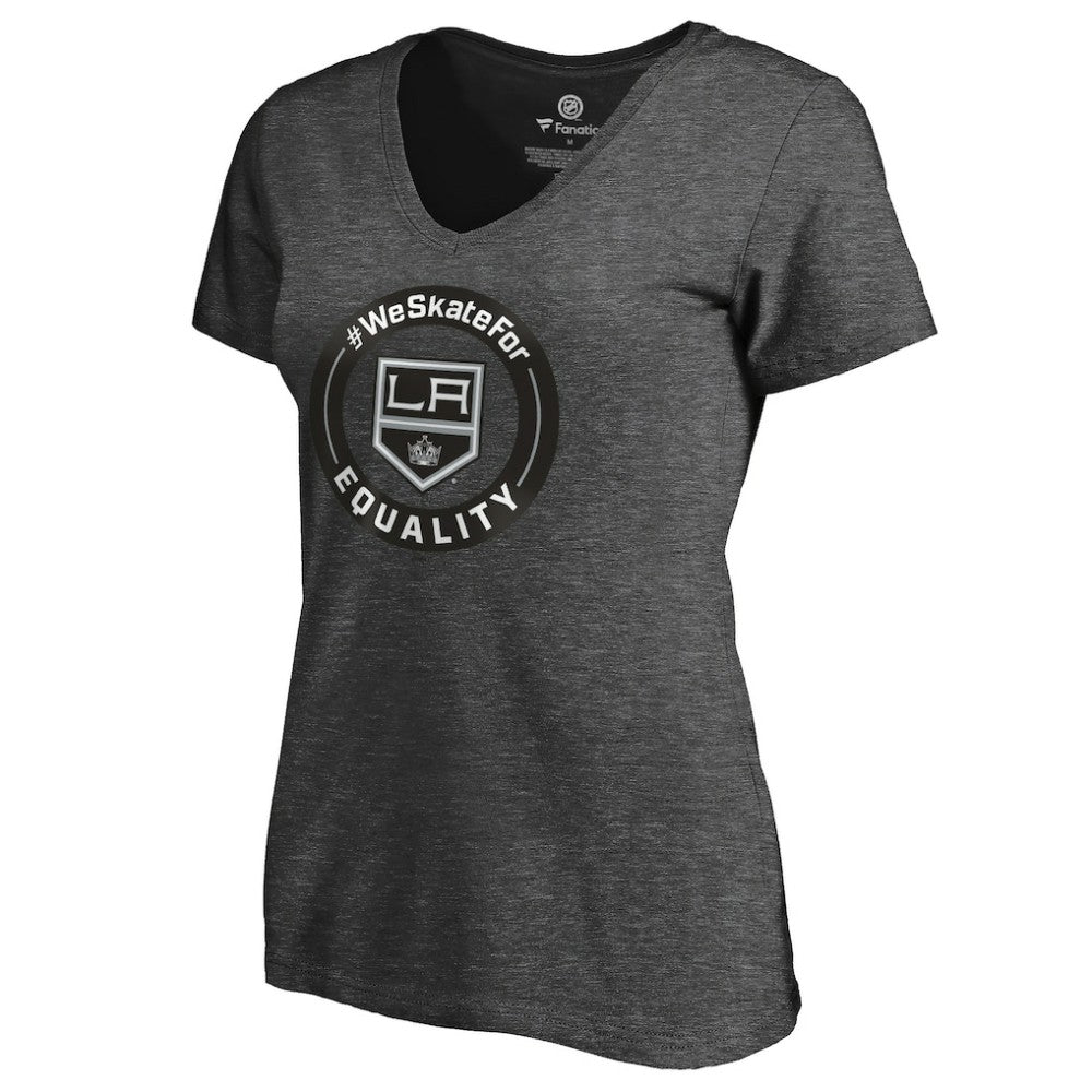 Los Angeles Kings Women's #WeSkateFor V-Neck T-Shirt - Heather Gray - NHL 4017824