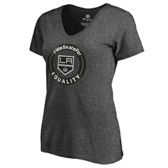 Los Angeles Kings Women's #WeSkateFor V-Neck T-Shirt - Heather Gray - NHL 4017824