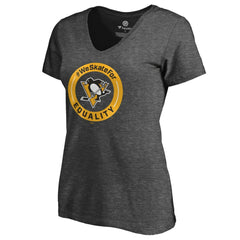 Pittsburgh Penguins Women's #WeSkateFor V-Neck T-Shirt - Heather Gray - NHL 4017834