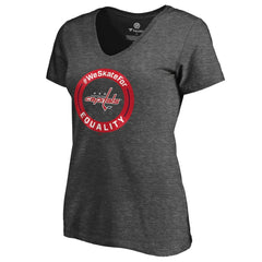 Washington Capitals Women's #WeSkateFor V-Neck T-Shirt - Heather Gray - NHL 4017841