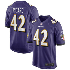 Nike Patrick Ricard Baltimore Ravens Game Jersey Purple