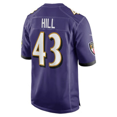 Nike Justice Hill Baltimore Ravens Game Jersey Purple
