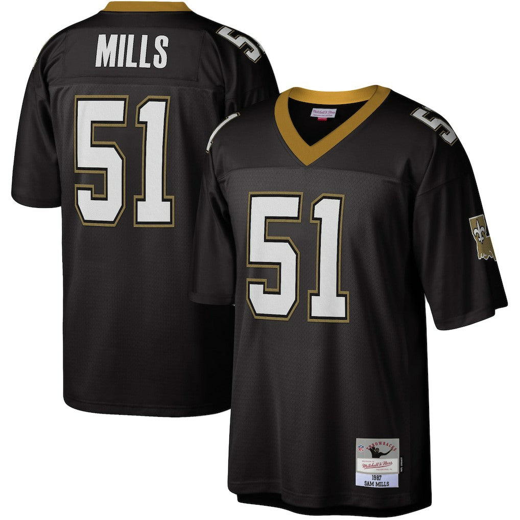 Mitchell & Ness Sam Mills New Orleans Saints Legacy Replica Jersey Black