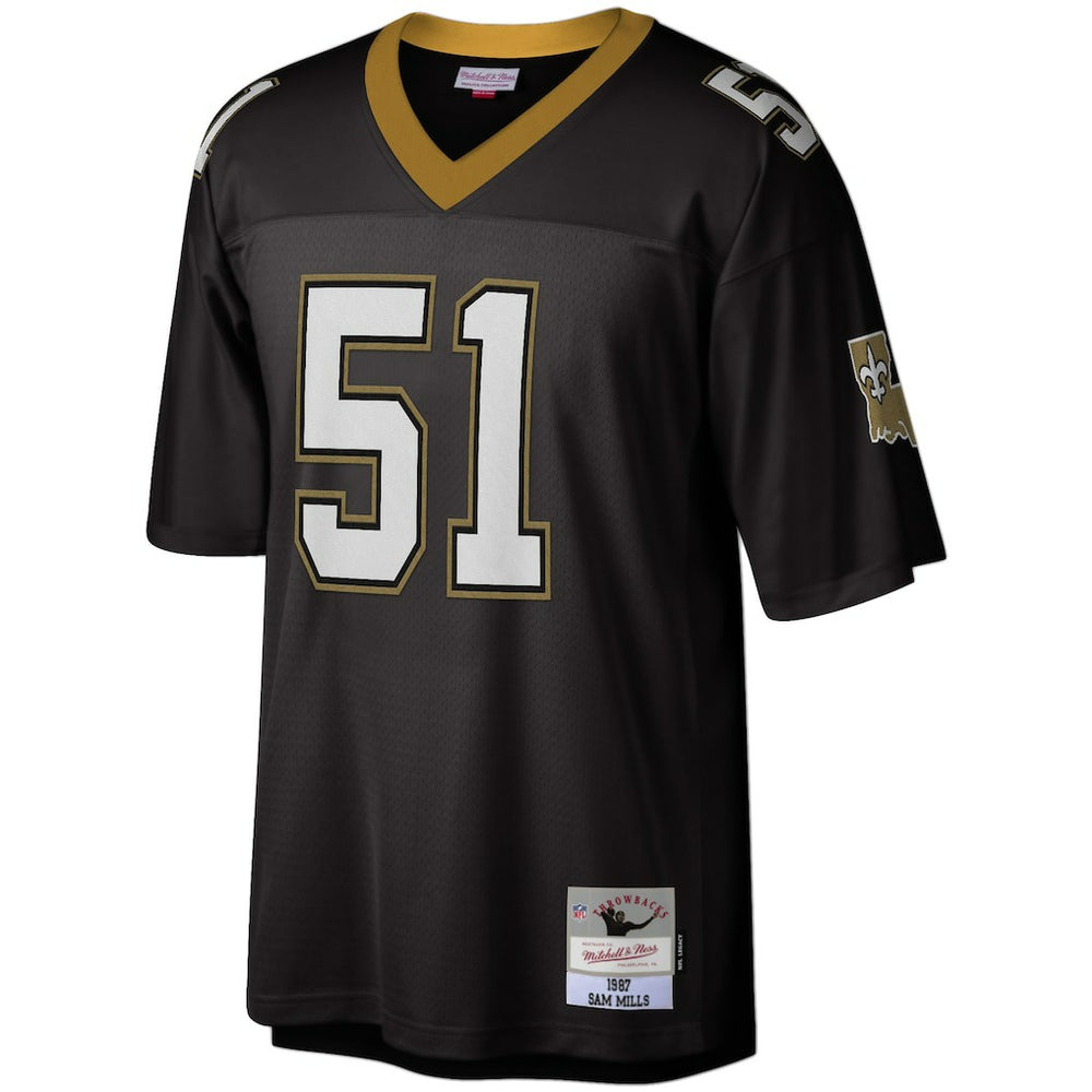 Mitchell & Ness Sam Mills New Orleans Saints Legacy Replica Jersey Black