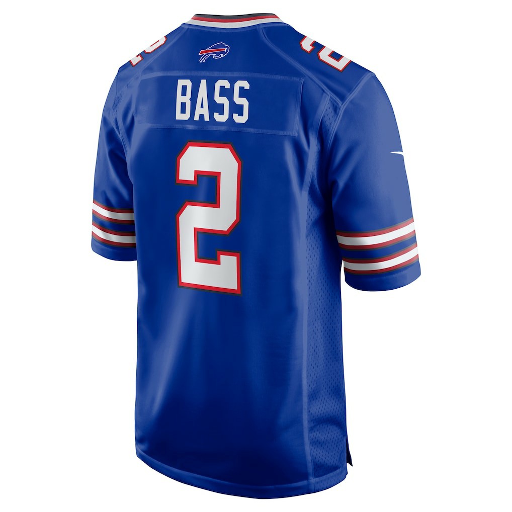 Nike Tyler Bass Buffalo Bills Game Player Jersey Royal