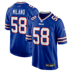 Nike Matt Milano Buffalo Bills Game Player Jersey Royal