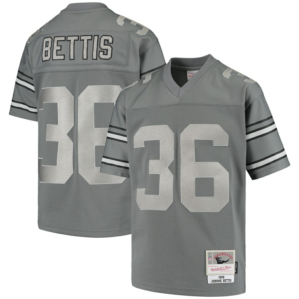 Mitchell & Ness Jerome Bettis Pittsburgh Steelers Youth 1996 Retired Player Metal Replica Jersey Charcoal