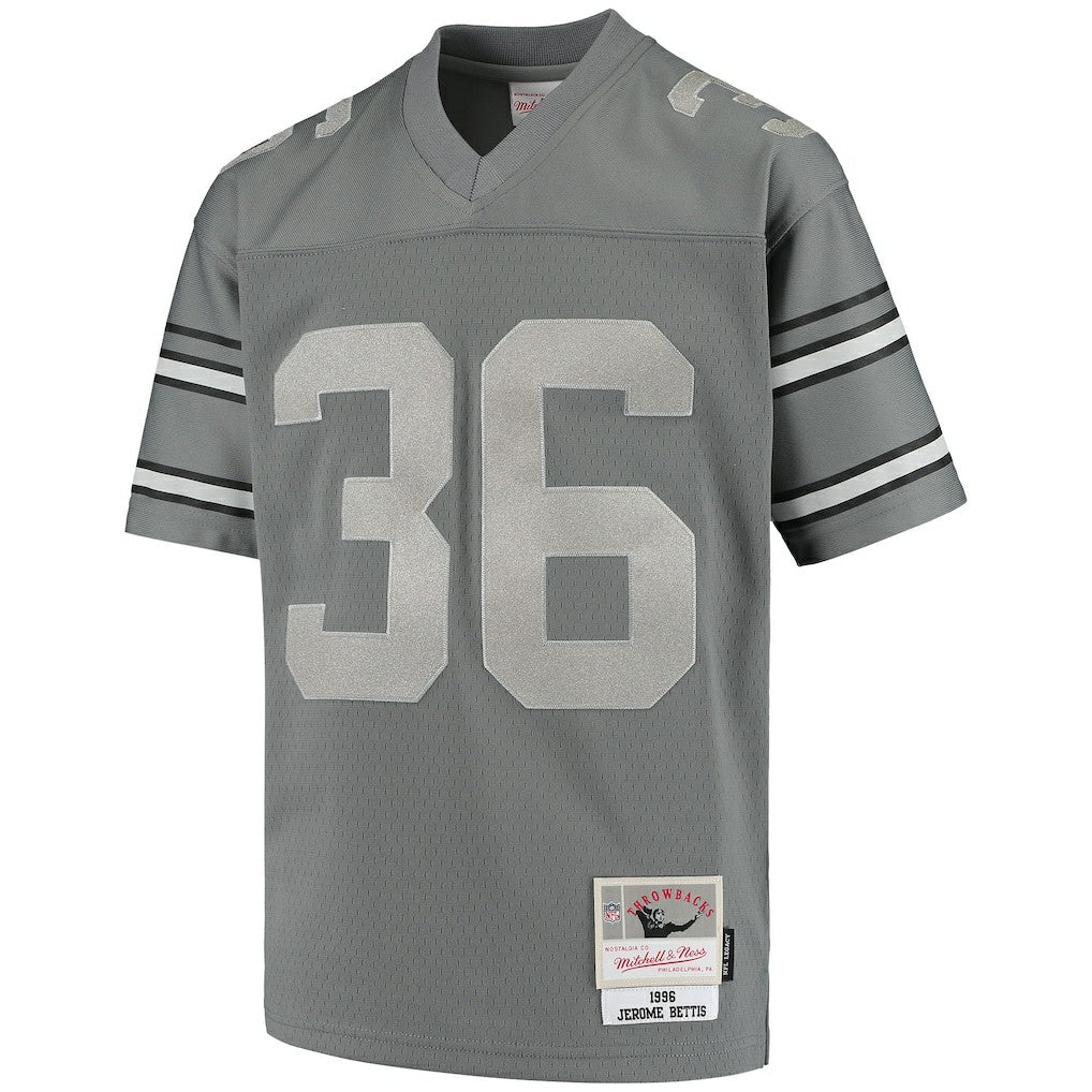 Mitchell & Ness Jerome Bettis Pittsburgh Steelers Youth 1996 Retired Player Metal Replica Jersey Charcoal