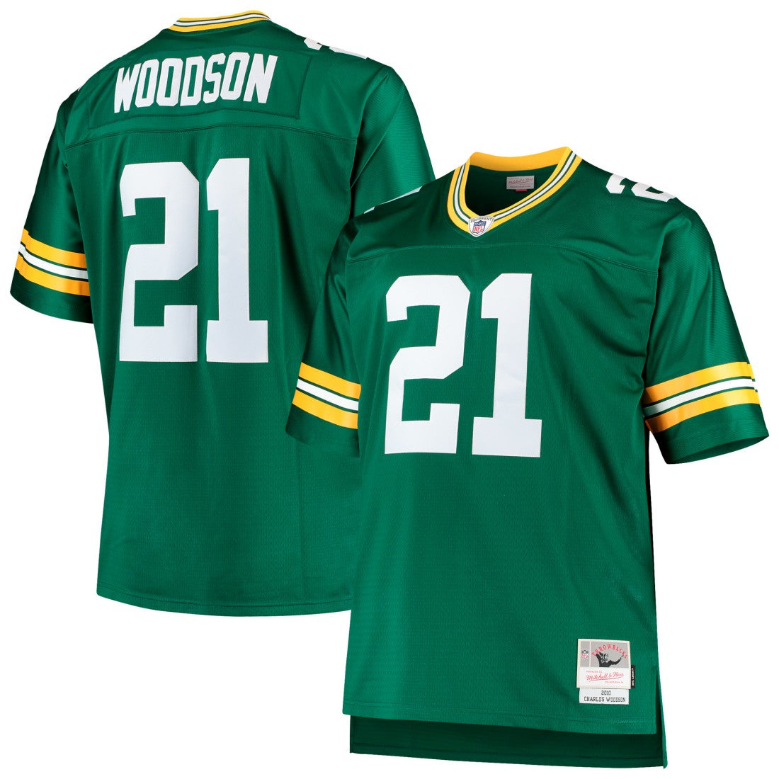 Mitchell & Ness Charles Woodson Green Bay Packers Big & Tall 2010 Retired Player Replica Jersey Green