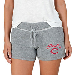 Cincinnati Reds Concepts Sport Women's Mainstream Terry Shorts - Gray - MLB Discount