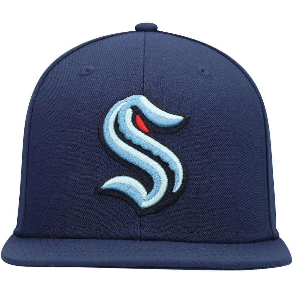 Seattle Kraken Fanatics Primary Logo Snapback Hat - Deep Sea Blue - NHL 4026677