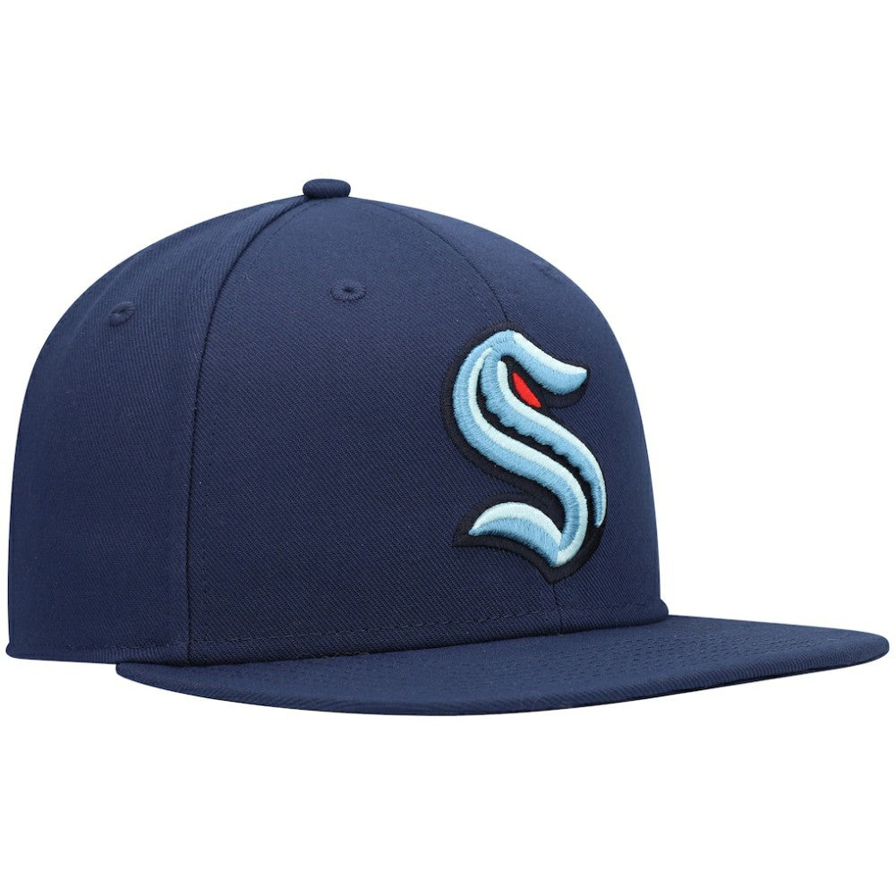 Seattle Kraken Fanatics Primary Logo Snapback Hat - Deep Sea Blue - NHL 4026677
