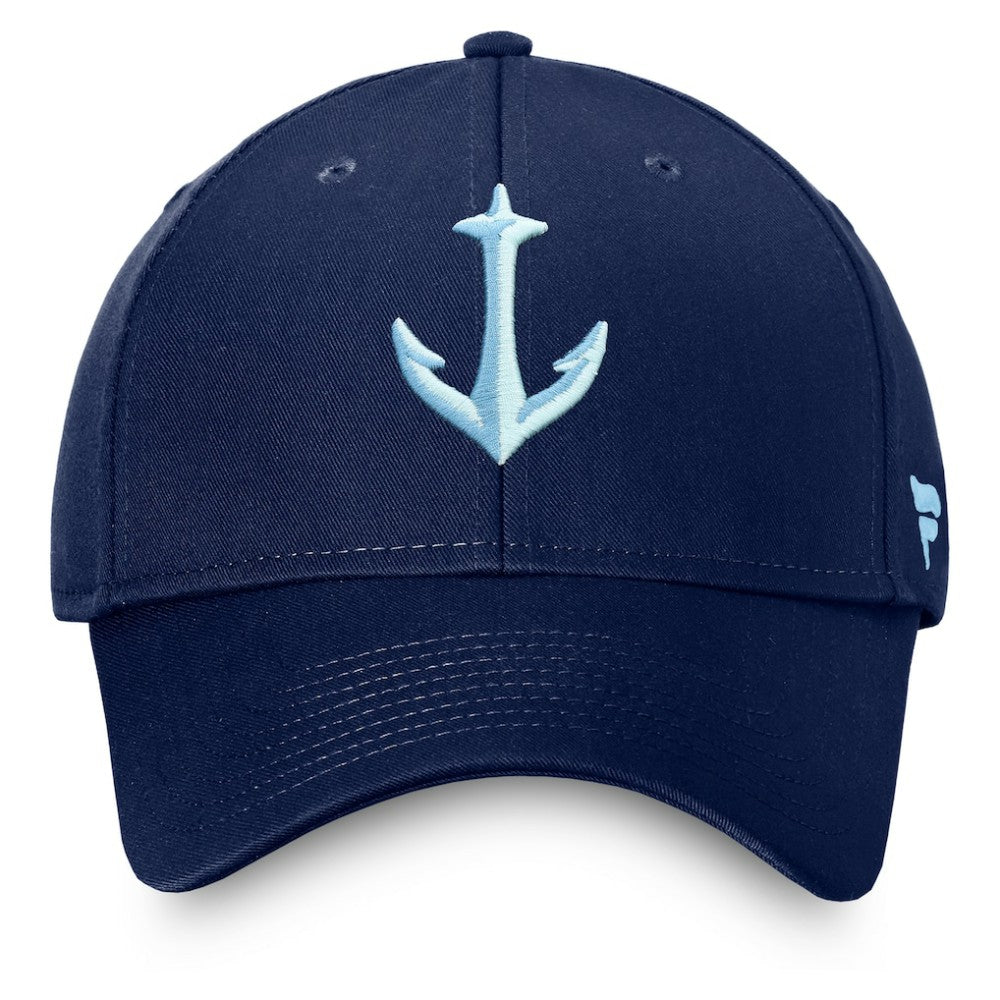 Seattle Kraken Fanatics Core Secondary Logo Adjustable Hat - Deep Sea Blue - NHL 4026713